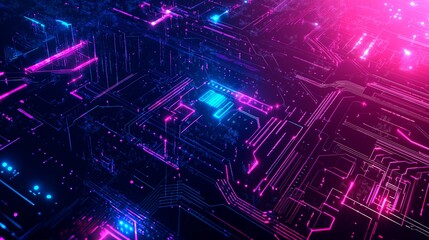 futuristic technology background with glowing dots
