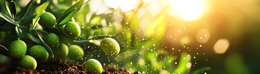 Obraz premium Olive spheres, where olive juice is encapsulated in a thin shell, come from Spain