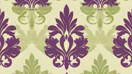 Fototapeta premium Flowers, Florals, Waves, Shapes, Green and Purple, Abstract Image, Texture, Pattern Background, Wallpaper, Cover and Screen for Smartphone, PC, Laptop, 9:16 and 16:9 Format