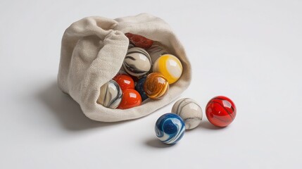 Close-up shot of classic marbles set in drawer - nostalgic game collection for all ages.