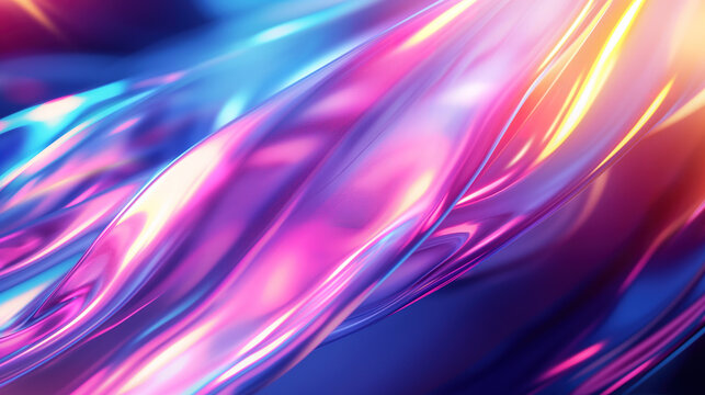 Abstract light leaks with chromatic aberration create a mesmerizing background of silky waves, enhancing depth and vibrancy in visual art