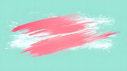 Pink Paint Stroke on Green Background, Abstract Image, Texture, Pattern, Wallpaper, Cover and Screen for Smartphone, PC, Laptop, 9:16 and 16:9 Format