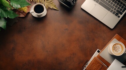 backgound blank business coffe computer copy desk 