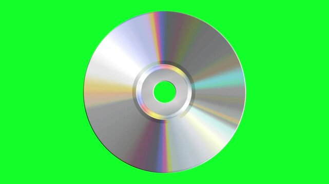 VCD cassette spinning with green screen background