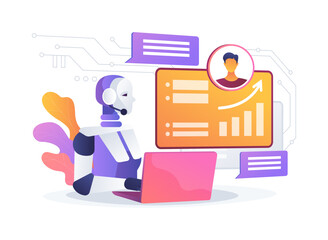 AI-Driven Call Analysis abstract concept vector illustration.