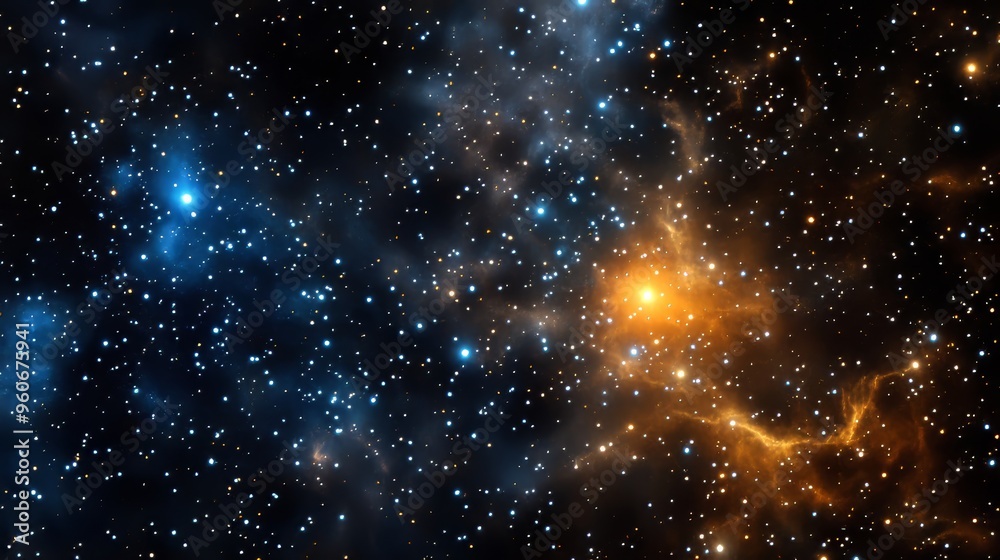 Canvas Prints glowing shiny stars with black background on a night dark universe. astronomy science deep space exp