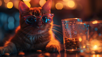 Cool Cat in Glasses