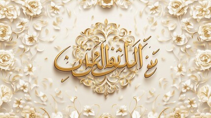 Islamic Calligraphy with Floral Ornament