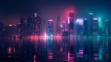 Fototapeta premium colorful and abstract representation of a high-tech city