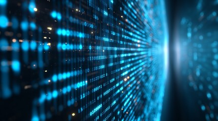 Obraz premium Abstract dark blue digital background. Big data digital code
