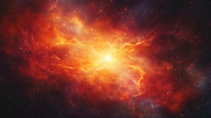 Cosmic Nebula with Bright Starburst and Scattered Stars