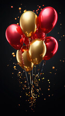 balloons with particles wallpaper banner template