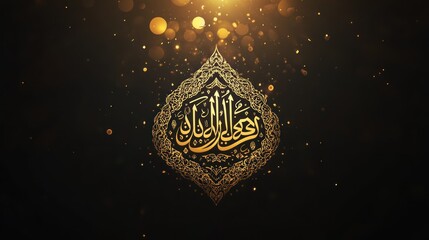 Golden Arabic Calligraphy on Black Background
