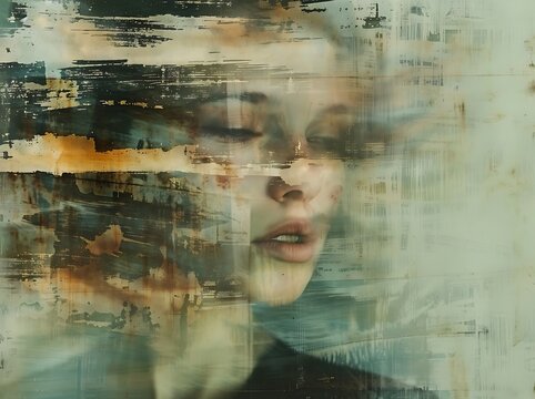 Fading Identity: A portrait of a person whose features are gradually dissolving into the background