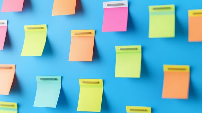 Office creativity boost, brainstorming session with colorful sticky notes, 3D illustration