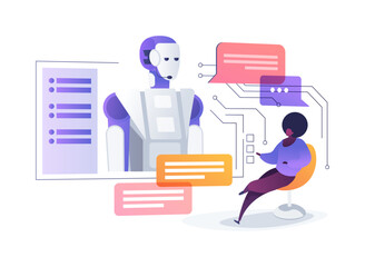 AI-Streamlined Customer Support abstract concept vector illustration.