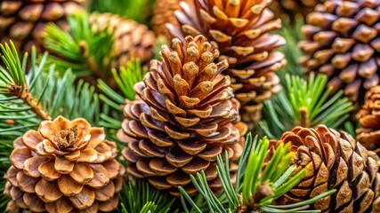 Autumn nature. Pine cones.