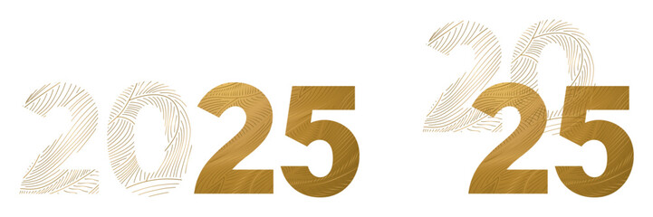 Naklejka premium 2025 LIGNES DORÉES