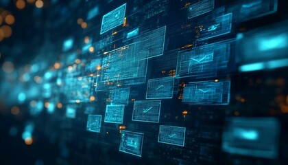 Obraz premium Digital Transformation in Healthcare Records: Comprehensive Illustration of a Transition from Paper-Based to Digital Document Management Systems
