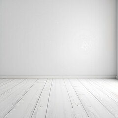 Sala espa&ccedil;o branco vazio com piso de madeira branca mockup