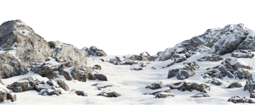 PNG Snowy rocky field hills transportation automobile mountain. - Powered by Adobe