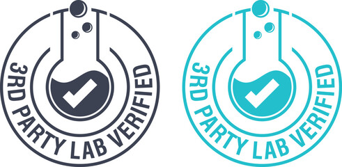 Third-party lab verified, for purity and potency - labeling for safe products in golden medal style