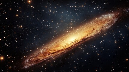 A Spiral Galaxy Amidst a Starry Night Sky