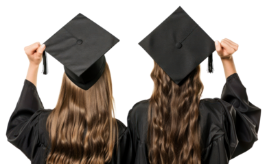 PNG  Graduation caps, celebrating success