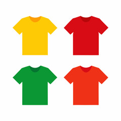 Set of 4 different t-shirt, white background