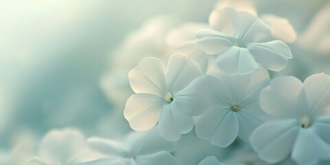 A delicate, macro view of pale white phlox petals, with soft, smooth textures and a clean, fresh feel, perfect for a minimalist background.