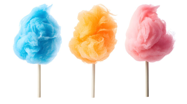 Colorful Cotton candy isolated on white background