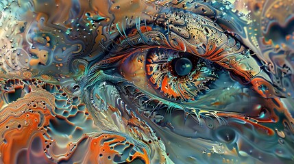 Abstract Eye in a Psychedelic World