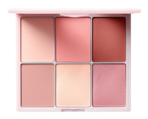 Fototapeta premium PNG Blush palette cosmetics white background variation.