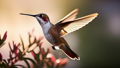 Fototapeta premium Close-up of a hummingbird in flight