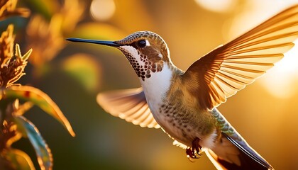 Fototapeta premium Close-up of a hummingbird in flight