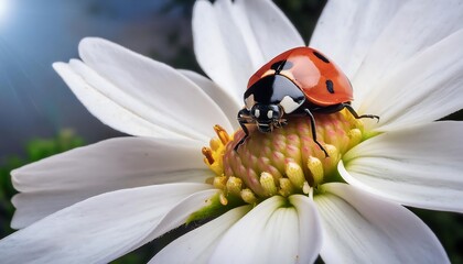 Obraz premium Close-up of a ladybug on a flower