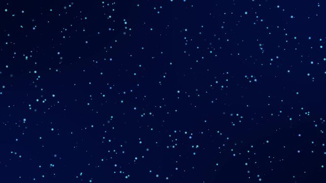 Abstract particles background with animated glowing blue dots loop animation navy blue background