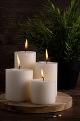 candle, candlelight, flame, burning, background, spa, decoration, relaxation, decor, closeup, aromatic, table, wax, home, light, photography, flower, aroma