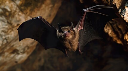 Obraz premium A bat is flying in the air