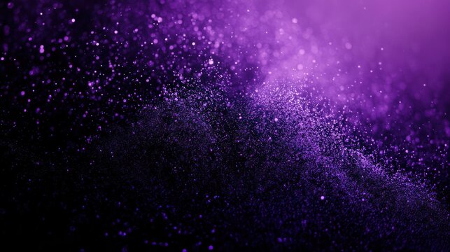 A mesmerizing swirl of purple particles creates a dreamlike atmosphere, evoking wonder and tranquility.