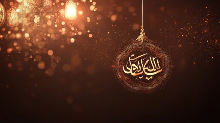 Islamic Calligraphy with Golden Ornament