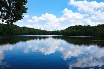 Fototapeta premium Landschaft im Sommer an einem See