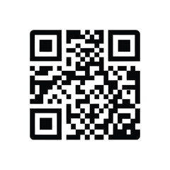 QR code vector illustration silhouette, isolated white background, 