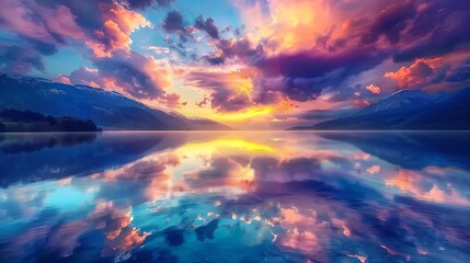 "Capturing the Tranquility: A Serene Sunset Over the Horizon, Embracing the Peaceful Transition from Day to Night"