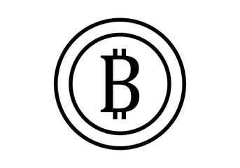 Icono negro de moneda de bitcoin
