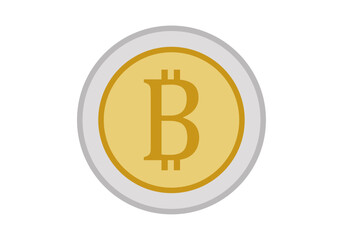 Moneda dorada y plateada de bitcoin