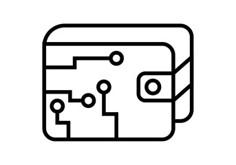 Icono negro de billetera o wallet de criptomonedas