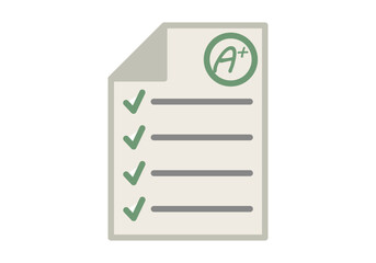 Examen de estudio aprobado con nota verde