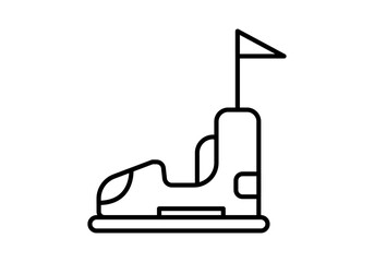 Icono negro de coche de choque de parques de atracciones