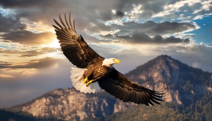 Obraz premium Majestic eagle soaring in the sky 